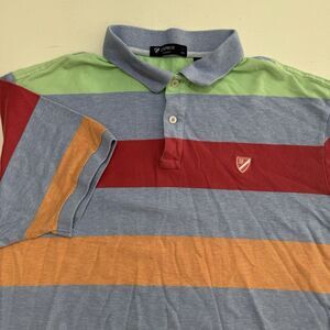 Cremieux Classics Cotton Multicolor Striped Polo Shirt,‎ Size XL